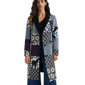 Vintage Styled Denim Mixed Media Coat